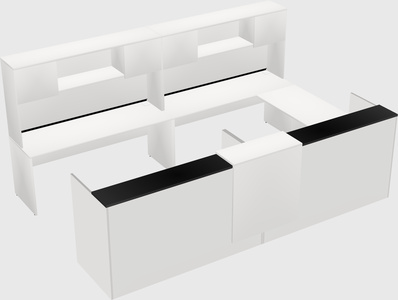 Shared one sided u-shaped reception desk
