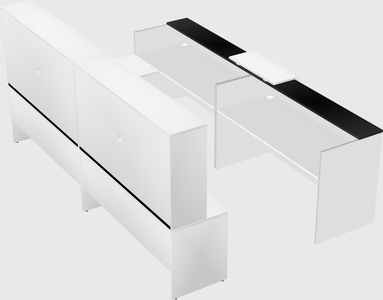 Shared one sided u-shaped reception desk