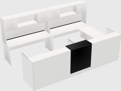 Shared one sided u-shaped reception desk