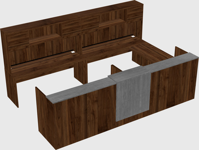 Shared one sided u-shaped reception desk