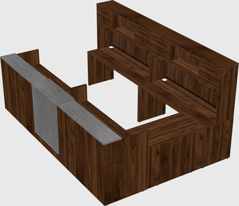 Shared one sided u-shaped reception desk