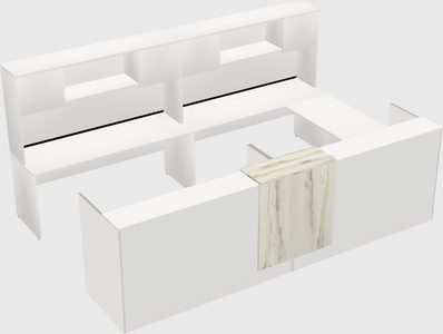 Shared one sided u-shaped reception desk