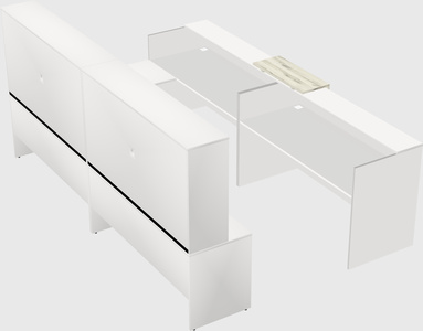 Shared one sided u-shaped reception desk