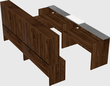 Shared one sided u-shaped reception desk