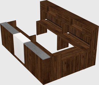 Shared one sided u-shaped reception desk