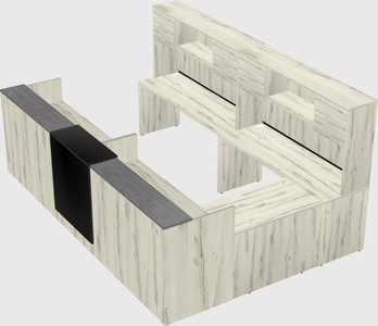 Shared one sided u-shaped reception desk