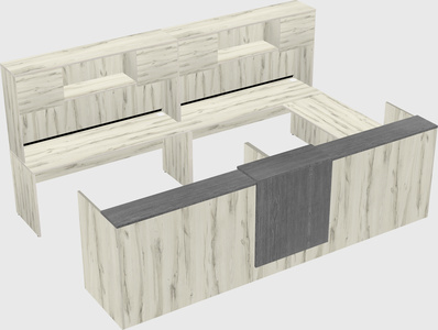 Shared one sided u-shaped reception desk