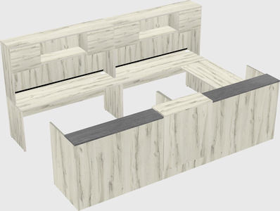 Shared one sided u-shaped reception desk