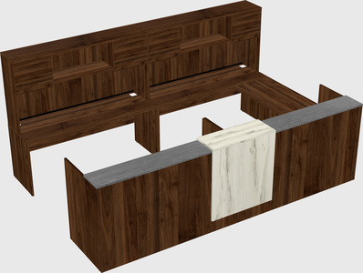 Shared one sided u-shaped reception desk