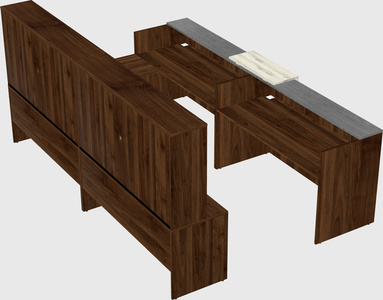 Shared one sided u-shaped reception desk