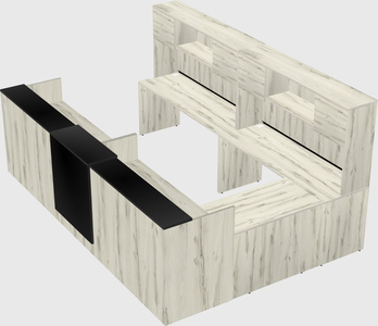 Shared one sided u-shaped reception desk