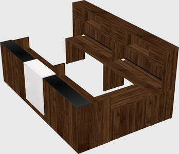 Shared one sided u-shaped reception desk