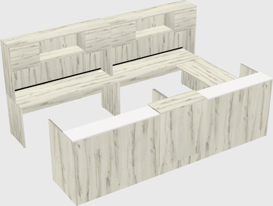 Shared one sided u-shaped reception desk
