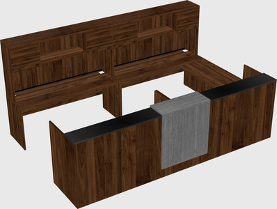 Shared one sided u-shaped reception desk