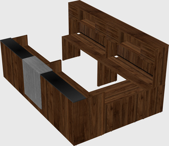 Shared one sided u-shaped reception desk