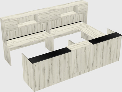 Shared one sided u-shaped reception desk