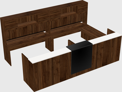 Shared one sided u-shaped reception desk