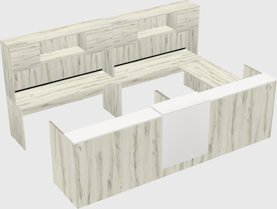 Shared one sided u-shaped reception desk