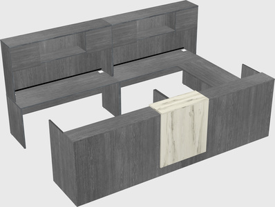 Shared one sided u-shaped reception desk