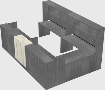 Shared one sided u-shaped reception desk