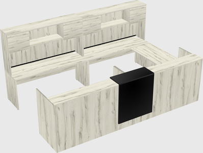 Shared one sided u-shaped reception desk