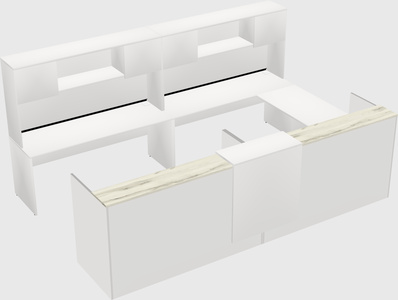 Shared one sided u-shaped reception desk