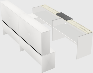 Shared one sided u-shaped reception desk