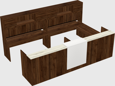Shared one sided u-shaped reception desk