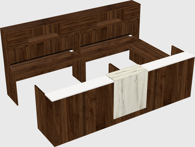 Shared one sided u-shaped reception desk