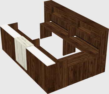 Shared one sided u-shaped reception desk