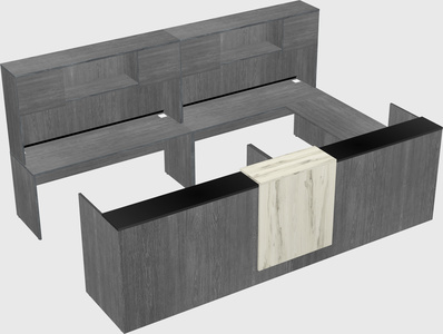 Shared one sided u-shaped reception desk