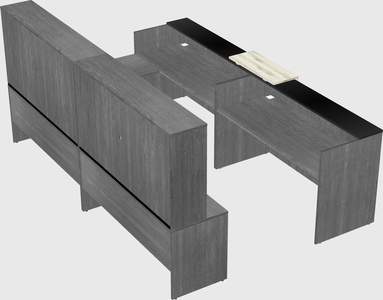 Shared one sided u-shaped reception desk