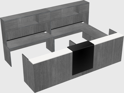 Shared one sided u-shaped reception desk