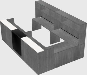 Shared one sided u-shaped reception desk