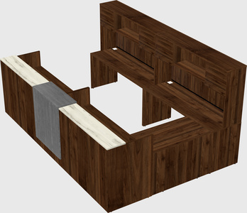 Shared one sided u-shaped reception desk
