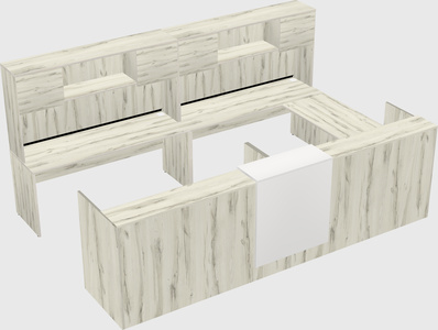 Shared one sided u-shaped reception desk