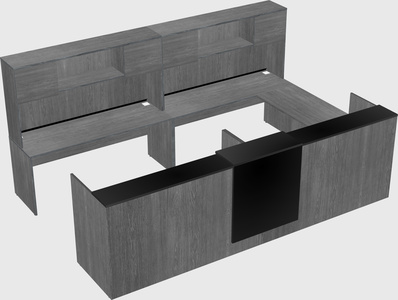 Shared one sided u-shaped reception desk
