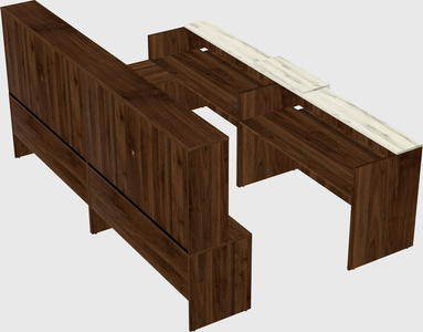 Shared one sided u-shaped reception desk