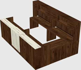 Shared one sided u-shaped reception desk