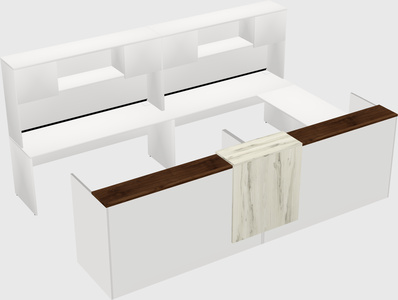Shared one sided u-shaped reception desk