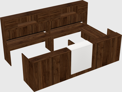 Shared one sided u-shaped reception desk