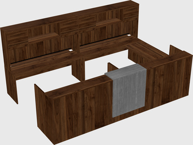 Shared one sided u-shaped reception desk
