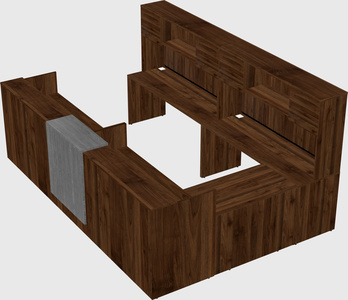Shared one sided u-shaped reception desk