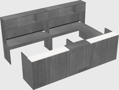 Shared one sided u-shaped reception desk