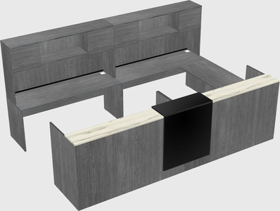 Shared one sided u-shaped reception desk