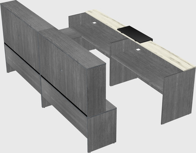 Shared one sided u-shaped reception desk