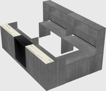 Shared one sided u-shaped reception desk