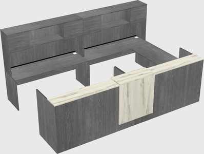 Shared one sided u-shaped reception desk