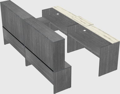 Shared one sided u-shaped reception desk
