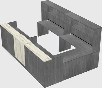 Shared one sided u-shaped reception desk